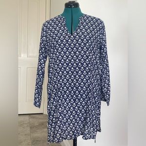 Blue Floral Cotton Tunic
